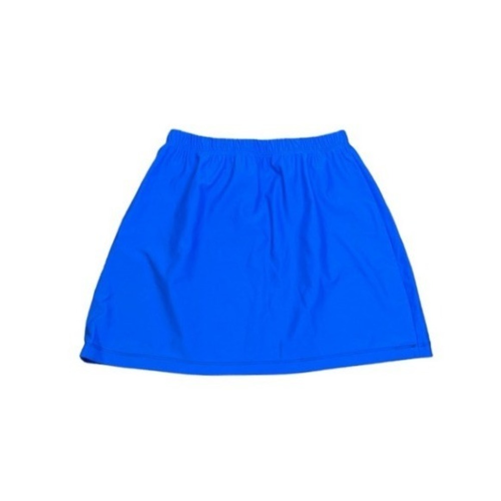 Scoopchicks Nylon Athletic Mini Skirt Royal Blue White Stretch Knit Pull-On Spor